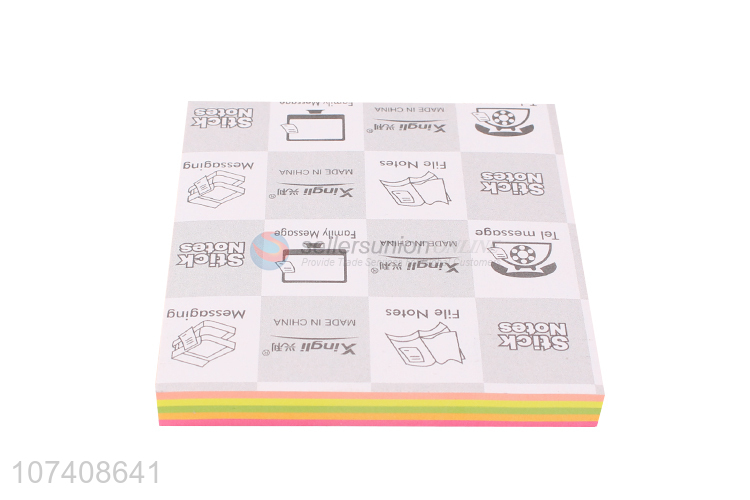 Good supplier fluorescent 3*3 inch 100 sheets office school sticky notes