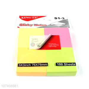 Latest style fluorescent paper sticky notes self-adhesive memo pad