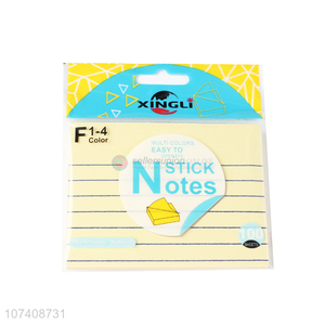 Good sale yellow lined paper sticky notes self-adhesive memo pad