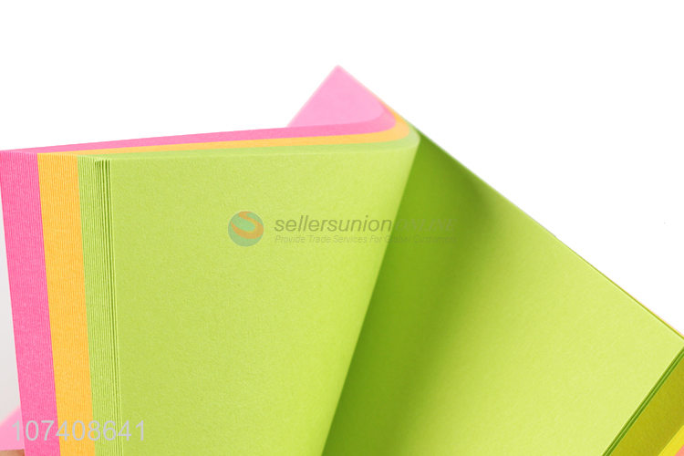 Good supplier fluorescent 3*3 inch 100 sheets office school sticky notes