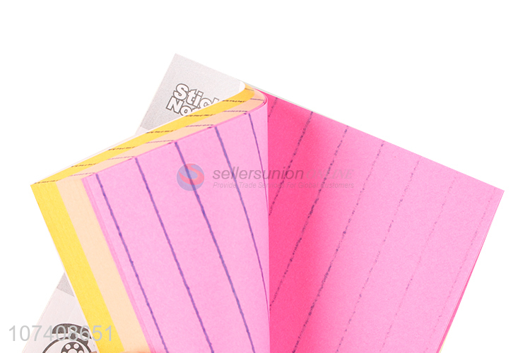 Popular products fluorescent lined sticky notes/adhesive note pad
