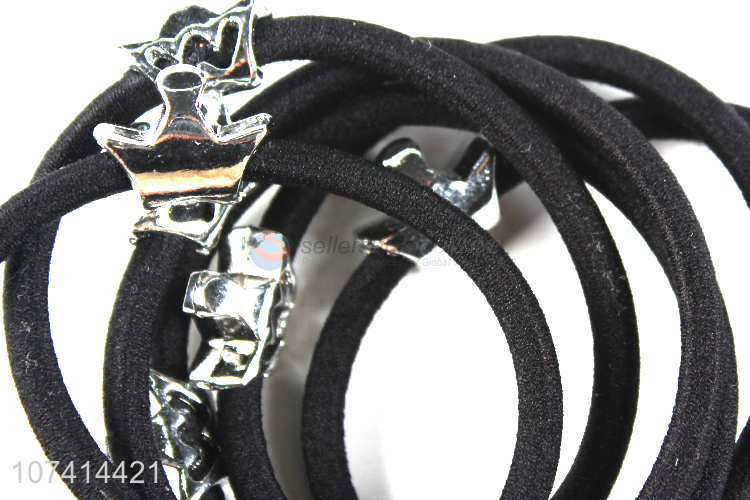 Good quality balck elastic hair ring hair rope with ornaments