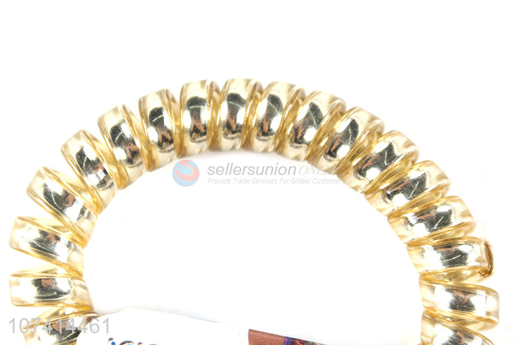 Low price metallic color elastic telephone wire bracelet for kids