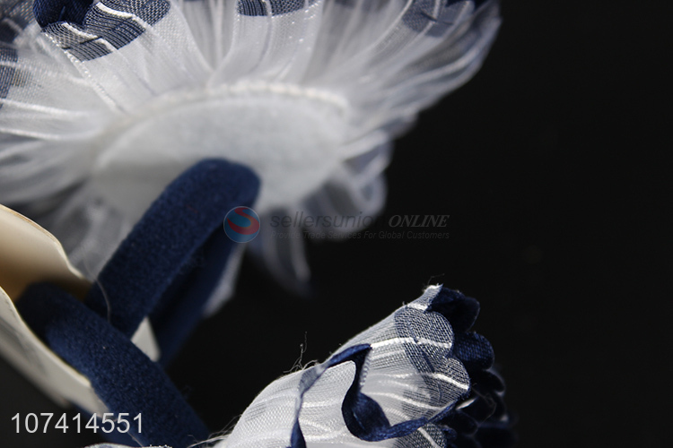 China supplier exquisite 3d flower hair rope gauze hair band