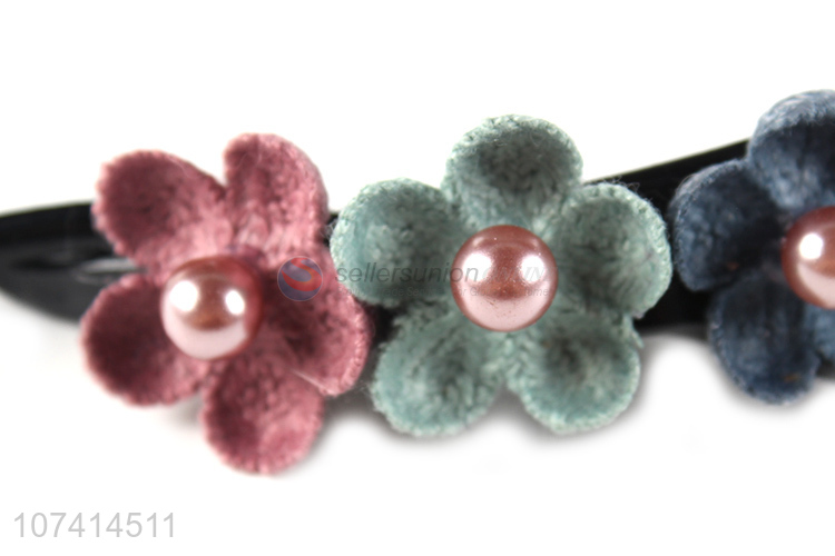 Good quality elegant flower twist hairpin horsetail clip