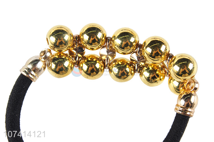 Most popular elastic hair ties hair ring with gold beads