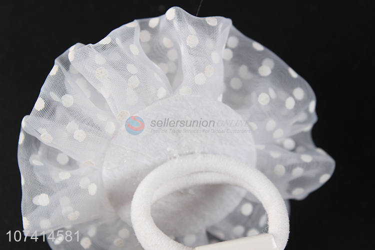 Wholesale cheap fancy 3d flower hair ring gauze hair accessories
