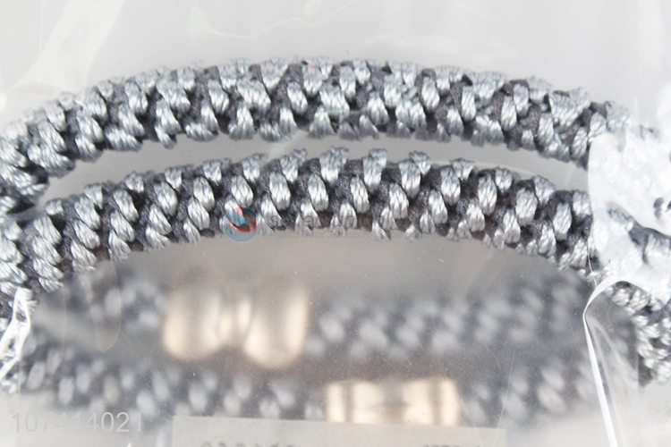 Best selling silver hair ties elastic hair ring with bowknot bead