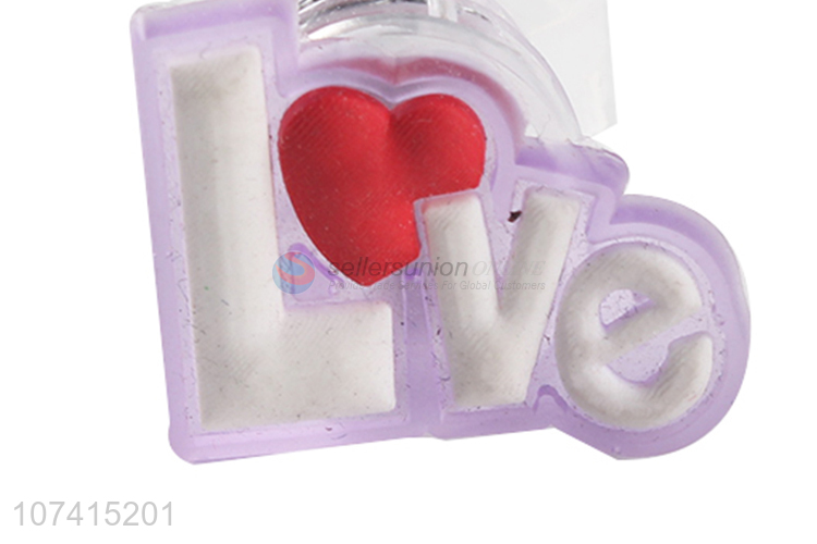 New Product Love Design Children Plastic Flashing Ring Toy
