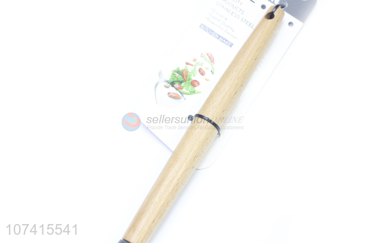 High Quality Wooden Long Handle Silicone Spaghetti Spatula For Kitchen