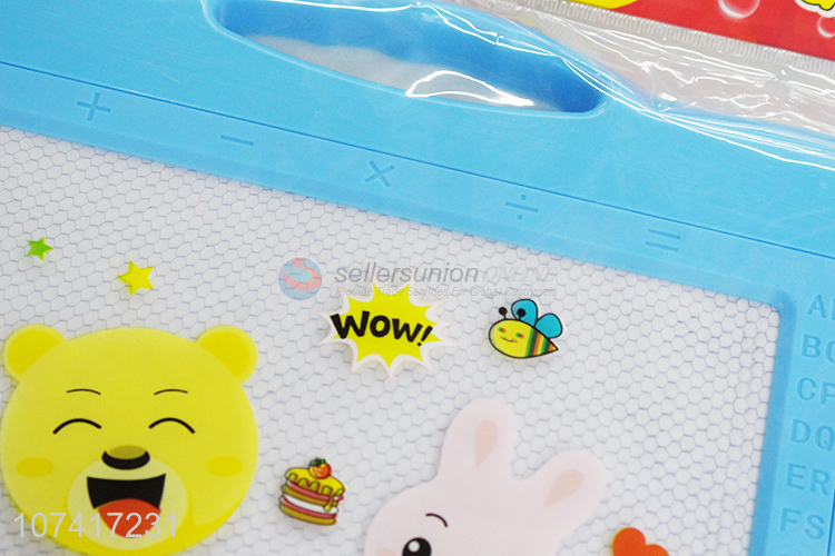 Contracted Design Colorful Kids Magnetic Drawing Board With Stamps
