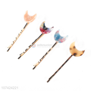 Trendy products cellulose acetate sheet hairpin moon bobby pin