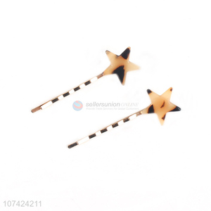 Best selling cellulose acetate sheet hair clip star hairpins