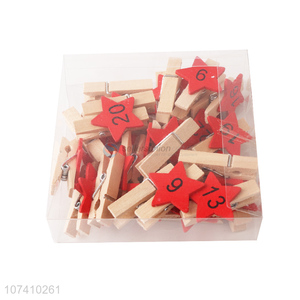 Hot sale 24PCS household wooden clips