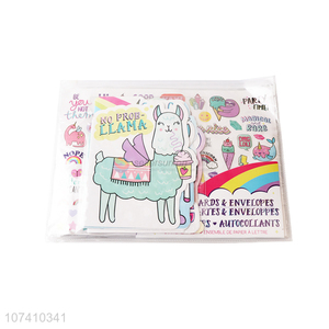 Eco-friendly paper sticker set with <em>envelope</em> and greeting card
