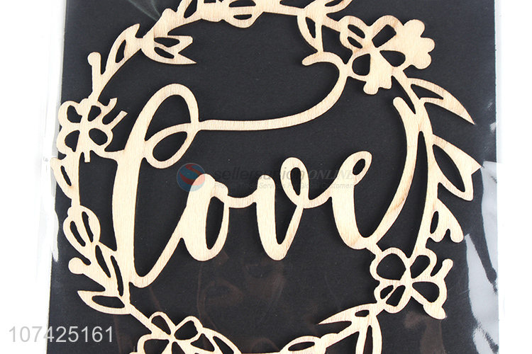 Hot selling laser cut wooden cake topper for wedding decoration