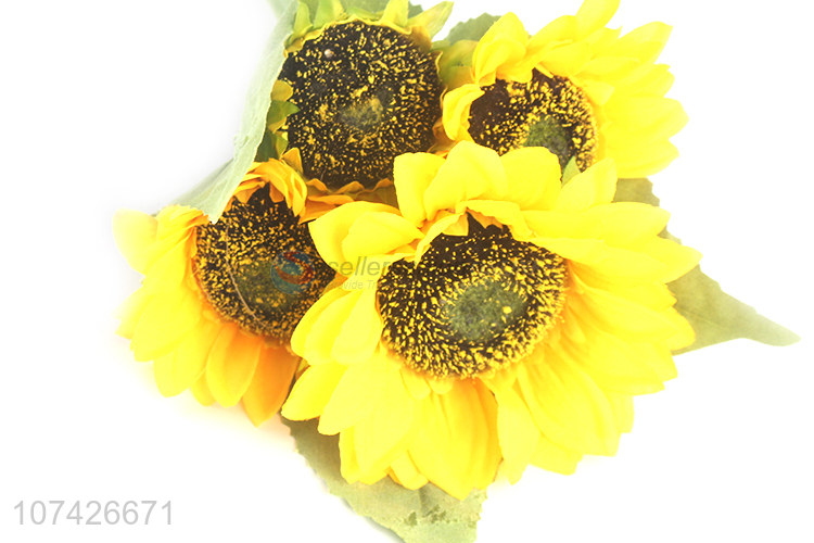 Most popular decorative artificial cloth sunflower false flower