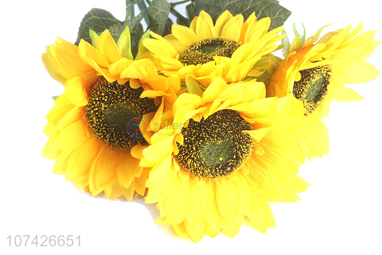 Wholesale cheap home wedding decoration artificial flower fake sunflower