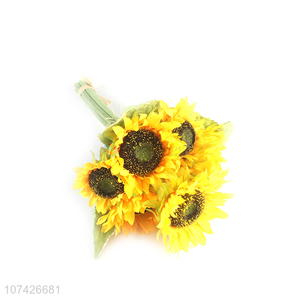 Good quality indoor decoration aritificial sunflower fabric cloth flower