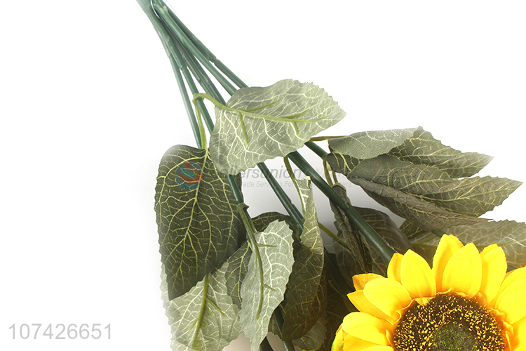 Wholesale cheap home wedding decoration artificial flower fake sunflower