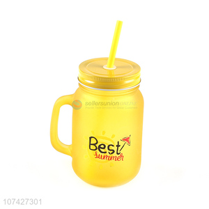 Good Quality Yellow Water Cup With Straw