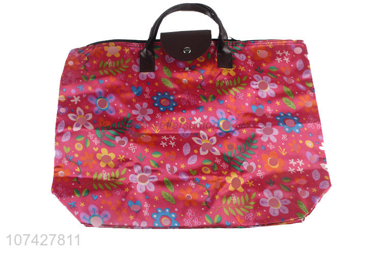 Portable Flower Pattern Foldable Handbag Fashion Shopping Bag