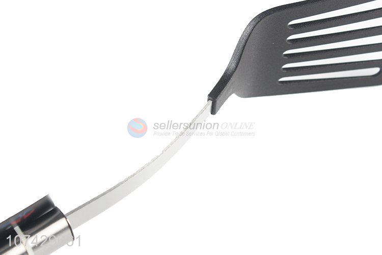 Hot sale kitchen utensils stainless steel handle nylon slotted turner