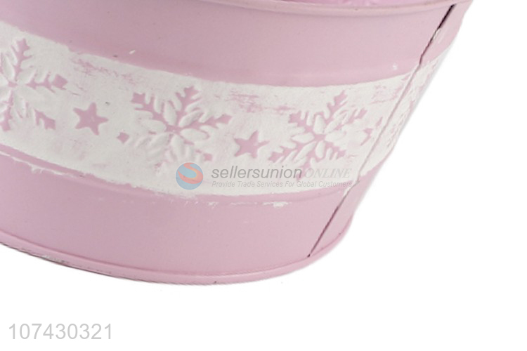 Good Quality Garden Decorative Snowflake Design Pink Flowerpot