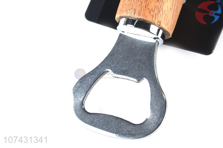 New Product Bamboo Handle Stainless Steel Bottle Opener