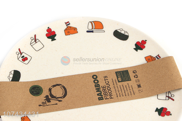 Wholesale Cartoon Bamboo Fibre Round Plate