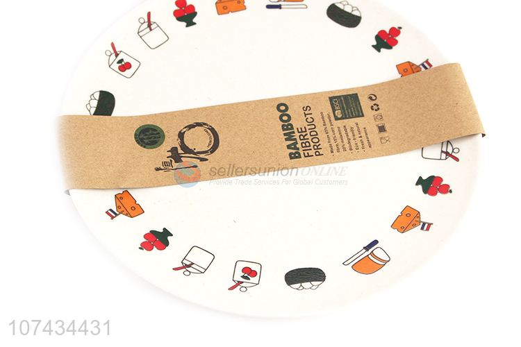 Wholesale Cartoon Bamboo Fibre Round Plate