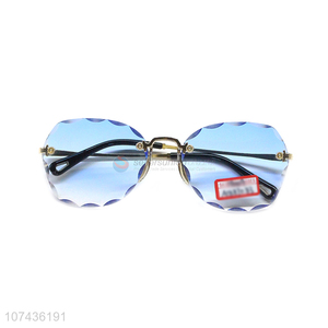 Most popular ladies gradient uv 400 sunglasses frameless eyeglasses