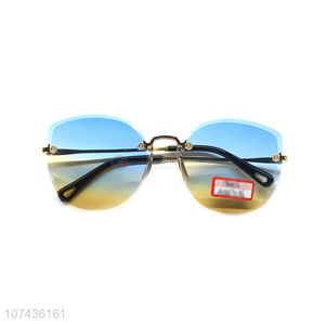 Hot products women gradient frameless sunglasses uv 400 sunglasses
