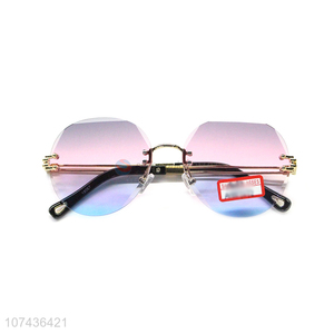 Best selling women gradient frameless sunglasses uv 400 sunglasses