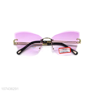 Good quality gradient women frameless sunglasses wholesale sunglasses