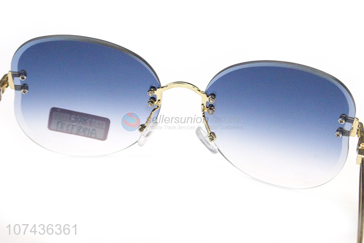 Suitable price gradient women frameless sunglasses wholesale sunglasses