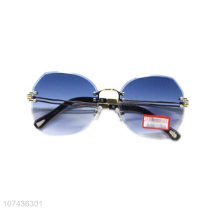 New products gradient rimless lens ladies sunglasses uv 400 sunglasses