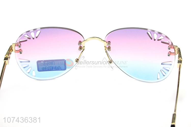 Reasonable price gradient ladies uv 400 sunglasses frameless eyeglasses