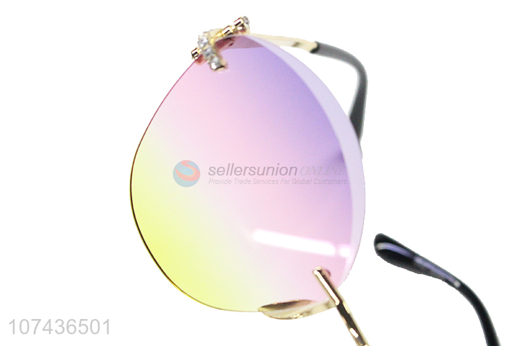 Wholesale cheap gradient women frameless sunglasses wholesale sunglasses
