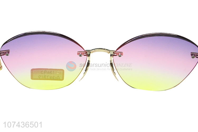 Wholesale cheap gradient women frameless sunglasses wholesale sunglasses