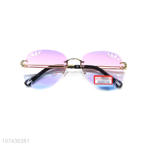 Reasonable price gradient ladies uv 400 sunglasses frameless eyeglasses