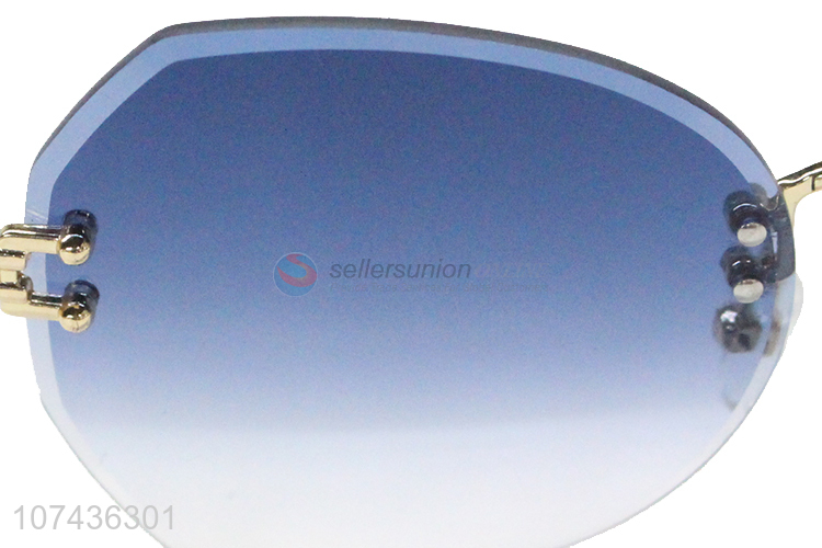 New products gradient rimless lens ladies sunglasses uv 400 sunglasses