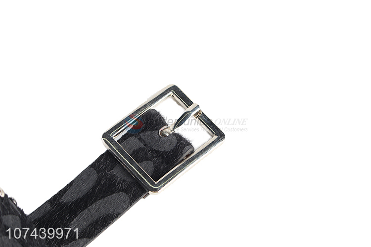 Unique design ladies belts pin buckle pu belt with pouch bag