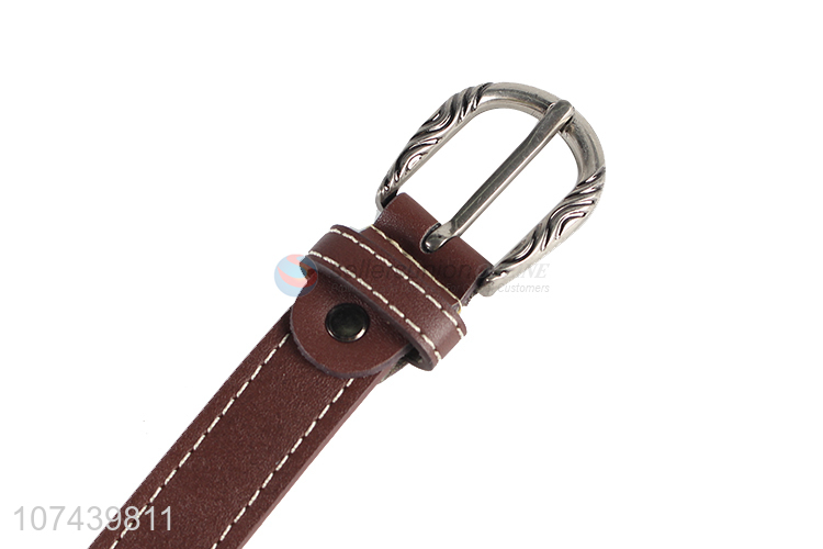 Excellent quality ladies pu belt with alloy pin buckle