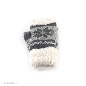 Creative Design Fingerless Gloves Soft Warm Woollen Gloves