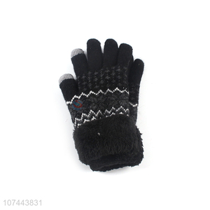 Fashion Style Soft Woolen Gloves Ladies Winter Warm Gloves