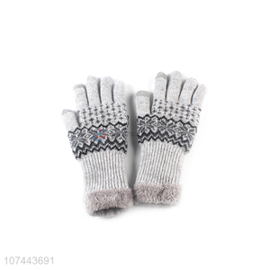 High Quality Soft Woollen Gauntlet Gloves For Women