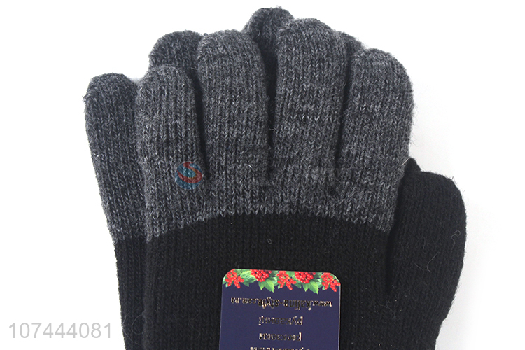 New Design Winter Warm Five Finger Glove Knitted Gloves