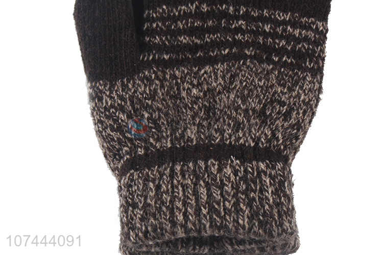 Fashion Knitted Five Finger Gloves Winter Warm Gloves