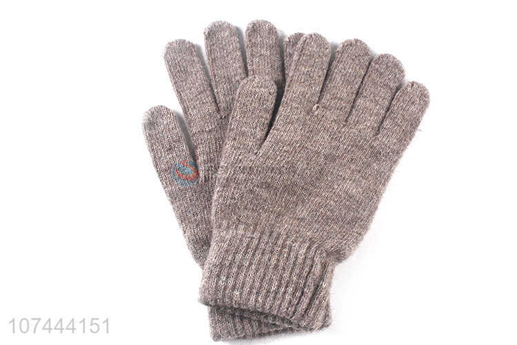 Wholesale Soft Five Finger Gloves Winter Warm Gloves